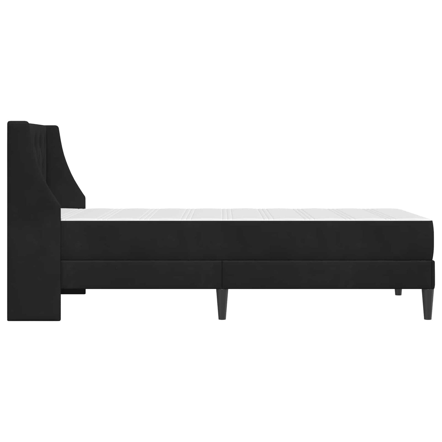 vidaXL Bed Frame with Mattress with Headboard Black 90 x 190 cm Velvet