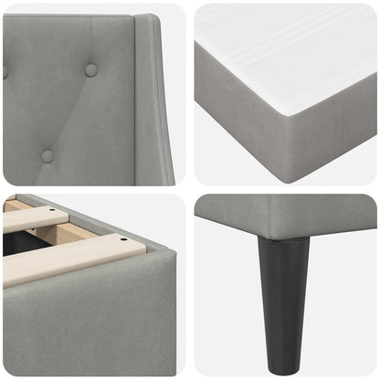 vidaXL Bed Frame with Mattress Light Grey 180 x 200 cm Velvet