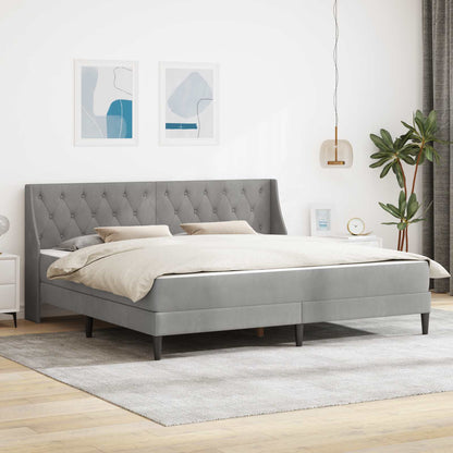 vidaXL Bed Frame with Mattress Light Grey 180 x 200 cm Velvet