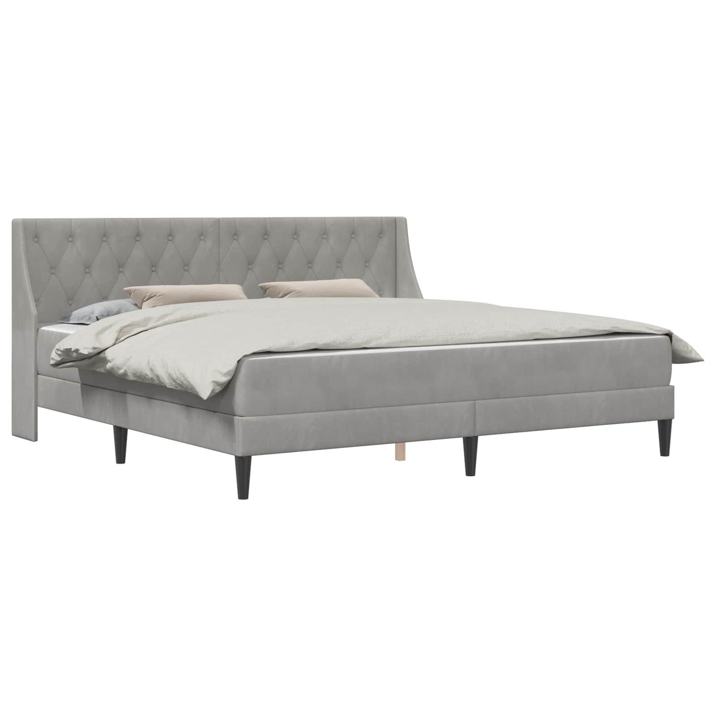 vidaXL Bed Frame with Mattress Light Grey 180 x 200 cm Velvet