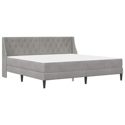vidaXL Bed Frame with Mattress Light Grey 180 x 200 cm Velvet