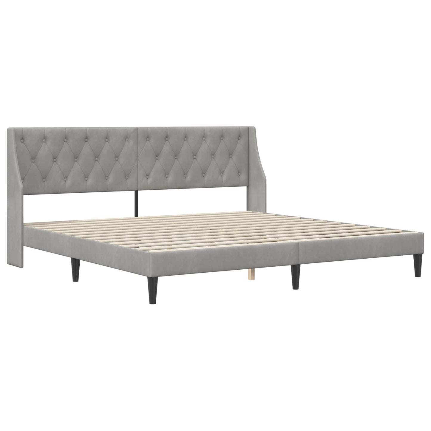 vidaXL Bed Frame with Mattress Light Grey 180 x 200 cm Velvet