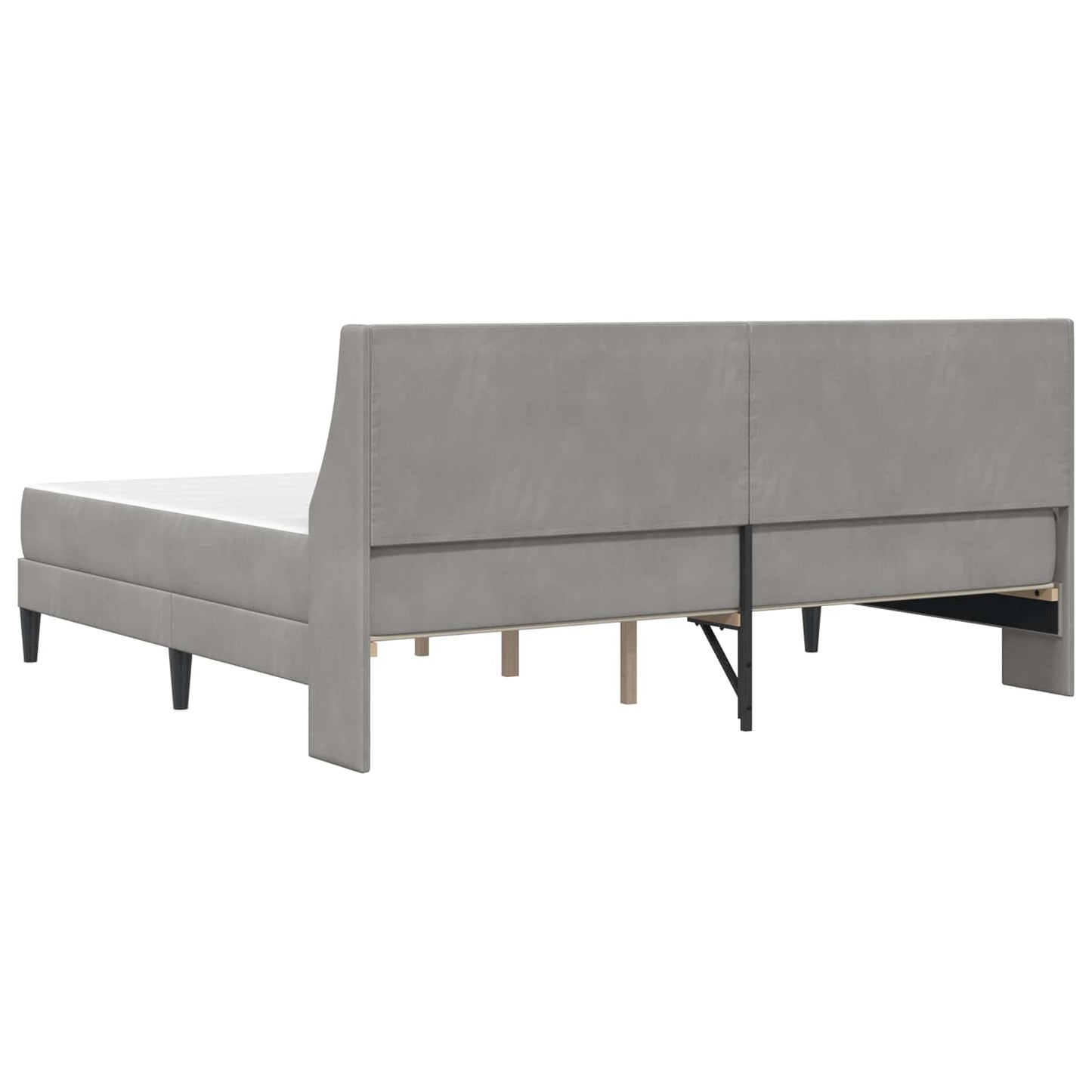 vidaXL Bed Frame with Mattress Light Grey 180 x 200 cm Velvet