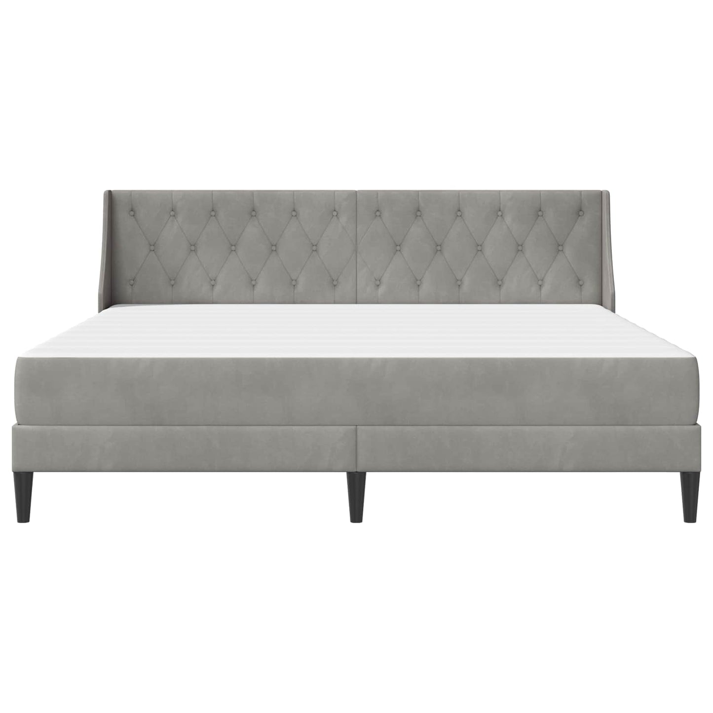 vidaXL Bed Frame with Mattress Light Grey 180 x 200 cm Velvet
