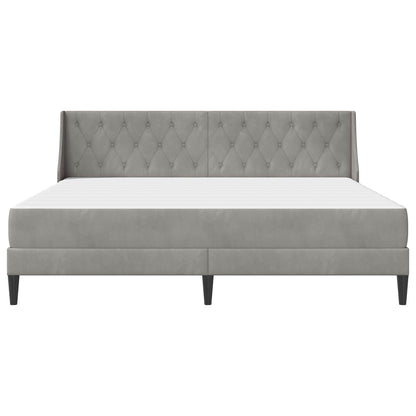 vidaXL Bed Frame with Mattress Light Grey 180 x 200 cm Velvet