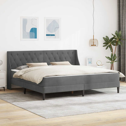 vidaXL Bed Frame with Mattress Dark Grey 180 x 200 cm Velvet