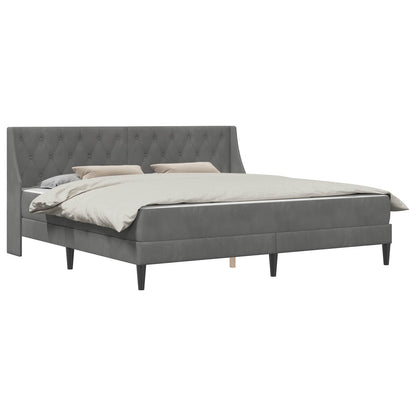 vidaXL Bed Frame with Mattress Dark Grey 180 x 200 cm Velvet