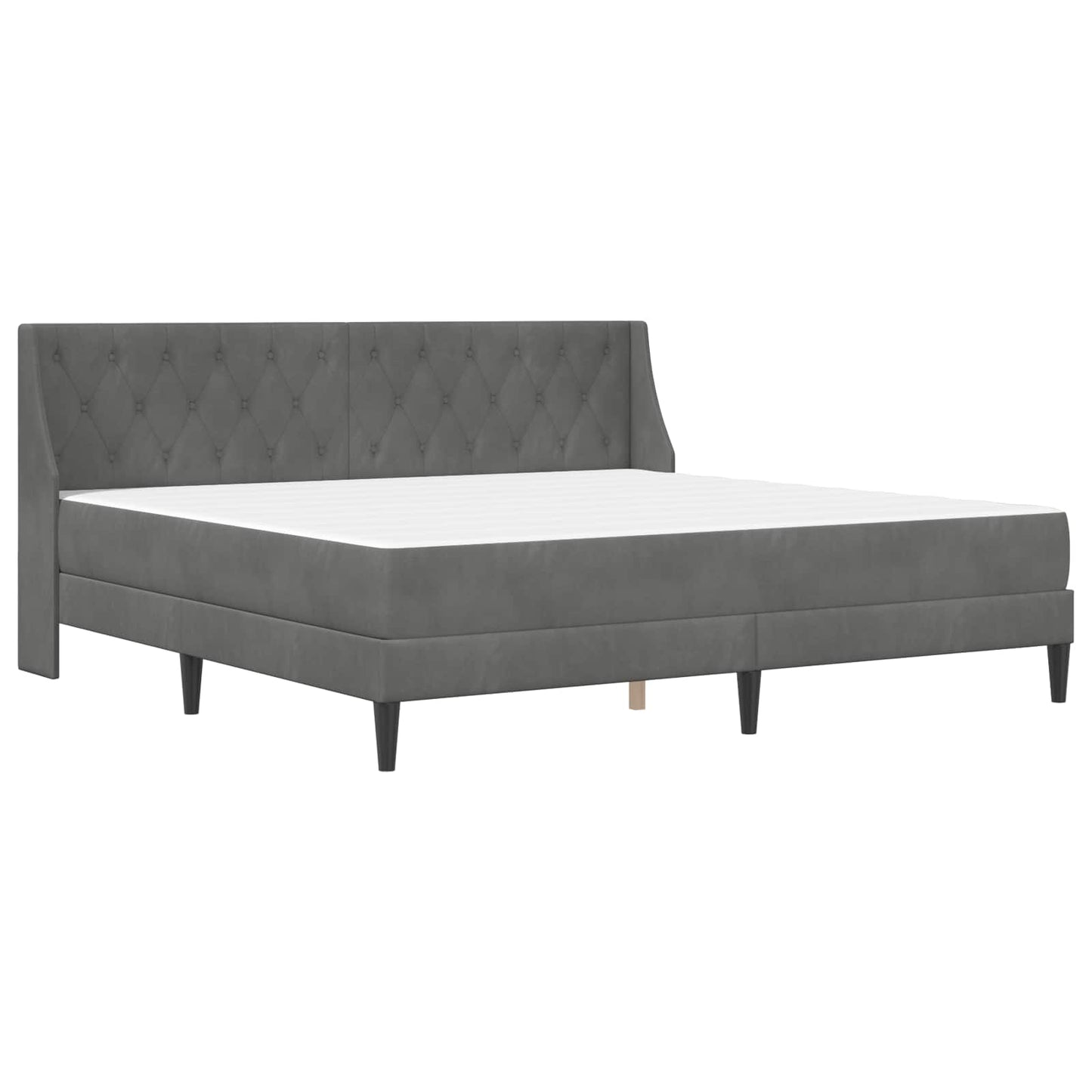 vidaXL Bed Frame with Mattress Dark Grey 180 x 200 cm Velvet