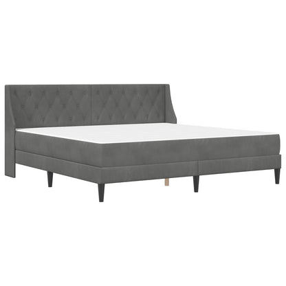 vidaXL Bed Frame with Mattress Dark Grey 180 x 200 cm Velvet