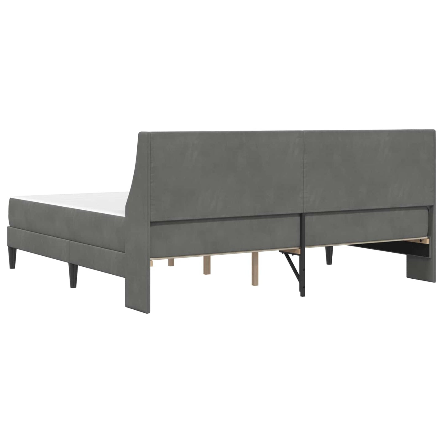 vidaXL Bed Frame with Mattress Dark Grey 180 x 200 cm Velvet