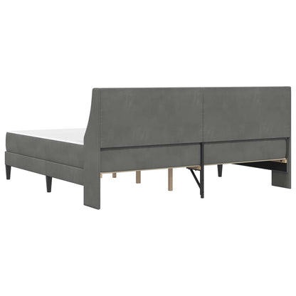 vidaXL Bed Frame with Mattress Dark Grey 180 x 200 cm Velvet