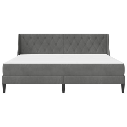 vidaXL Bed Frame with Mattress Dark Grey 180 x 200 cm Velvet