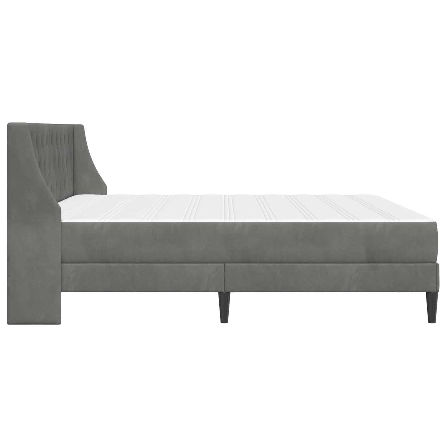 vidaXL Bed Frame with Mattress Dark Grey 180 x 200 cm Velvet