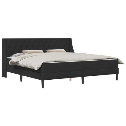 vidaXL Bed Frame with Mattress Black 180 x 200 cm Velvet