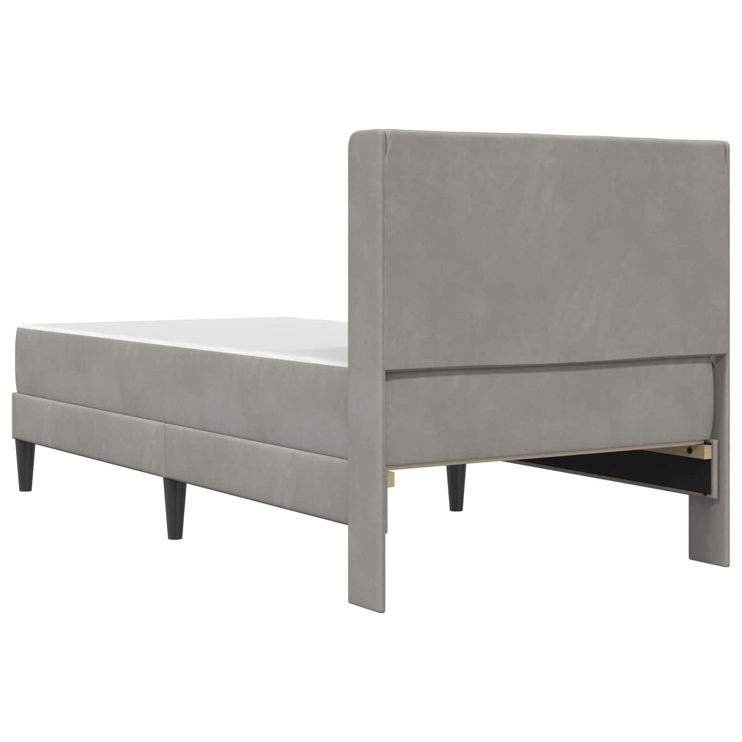 vidaXL Bed Frame with Mattress Light Grey 90 x 190 cm Velvet