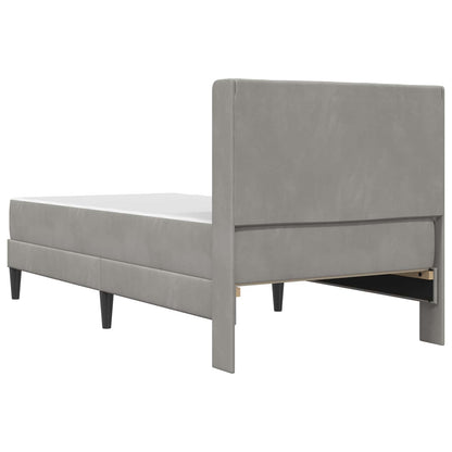 vidaXL Bed Frame with Mattress Light Grey 90 x 190 cm Velvet