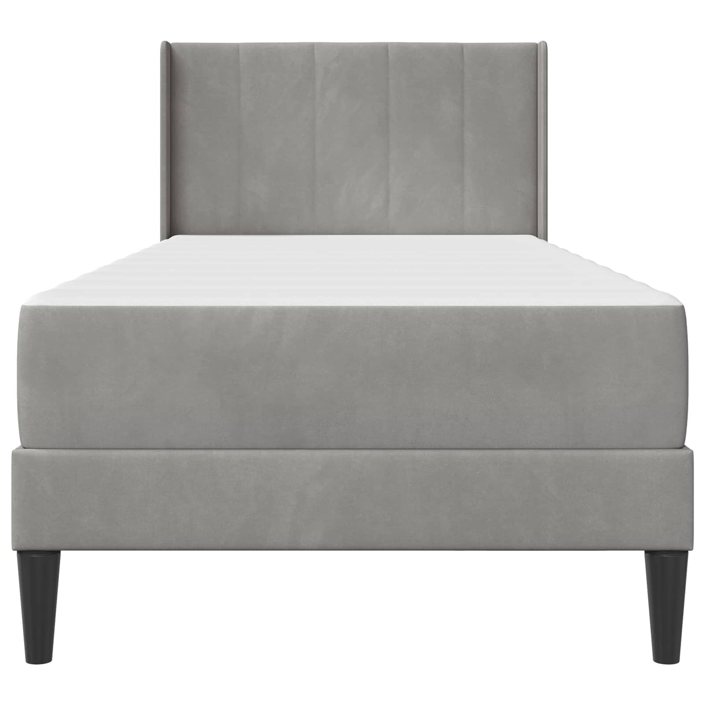vidaXL Bed Frame with Mattress Light Grey 90 x 190 cm Velvet