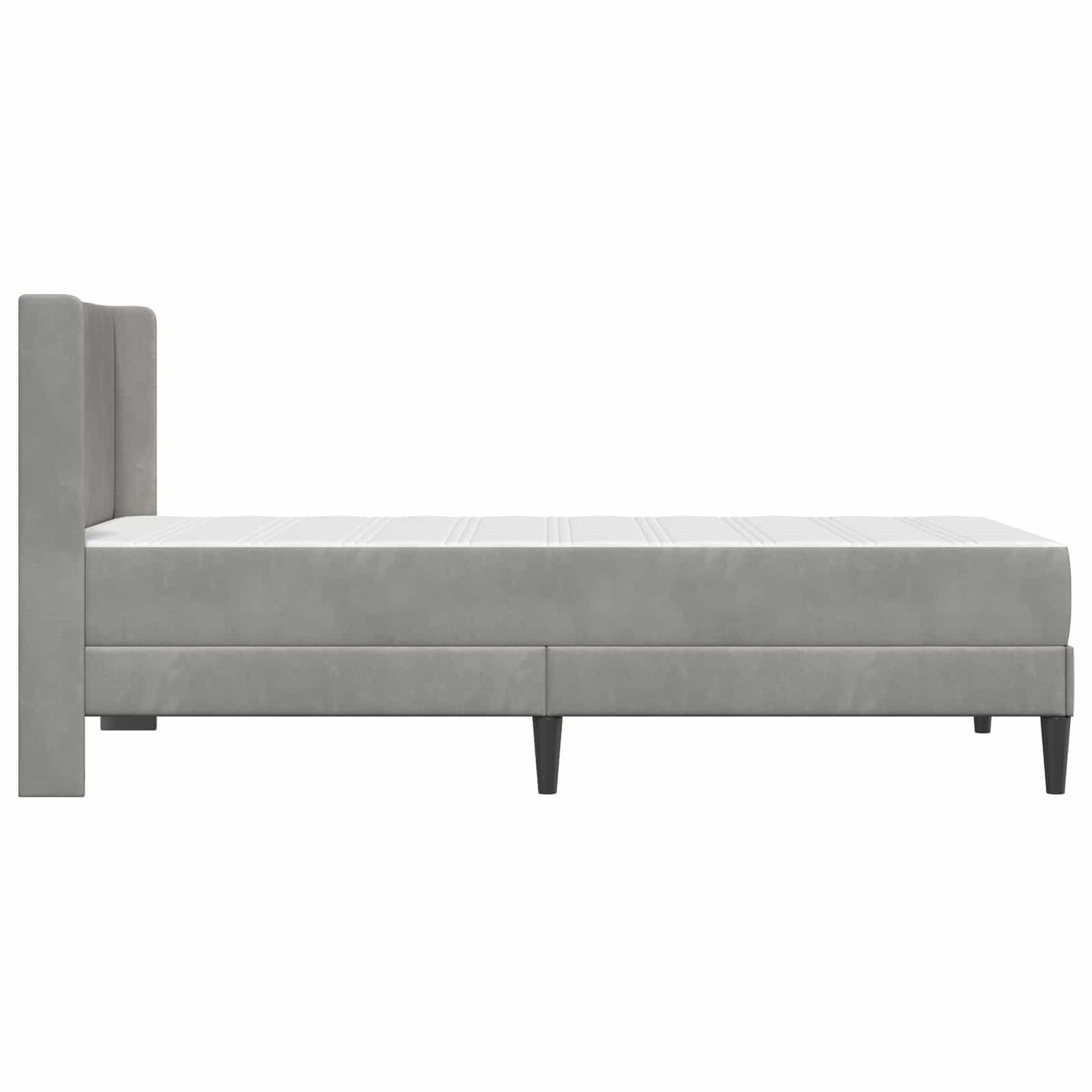 vidaXL Bed Frame with Mattress Light Grey 90 x 190 cm Velvet