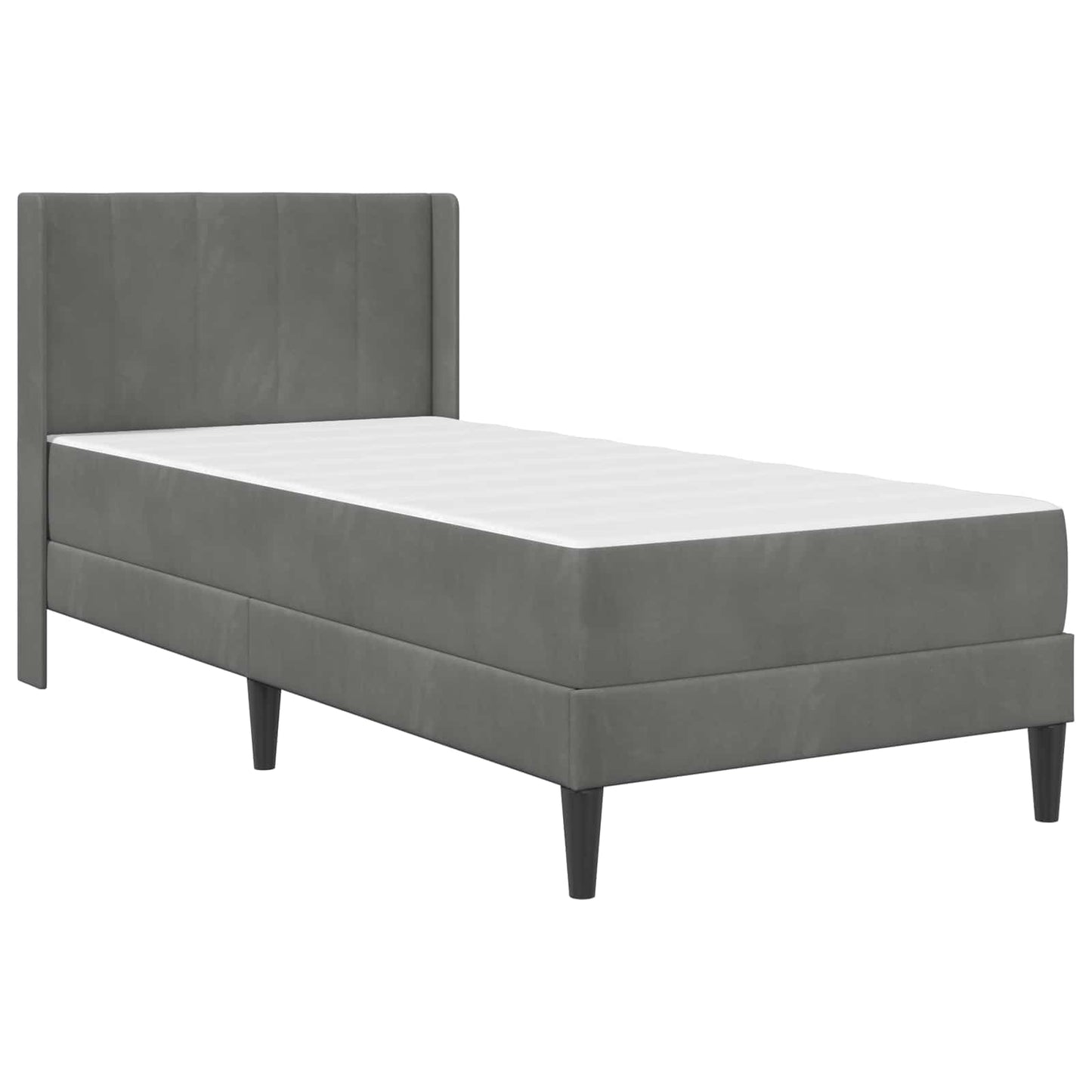vidaXL Bed Frame with Mattress Dark Grey 90 x 190 cm Velvet