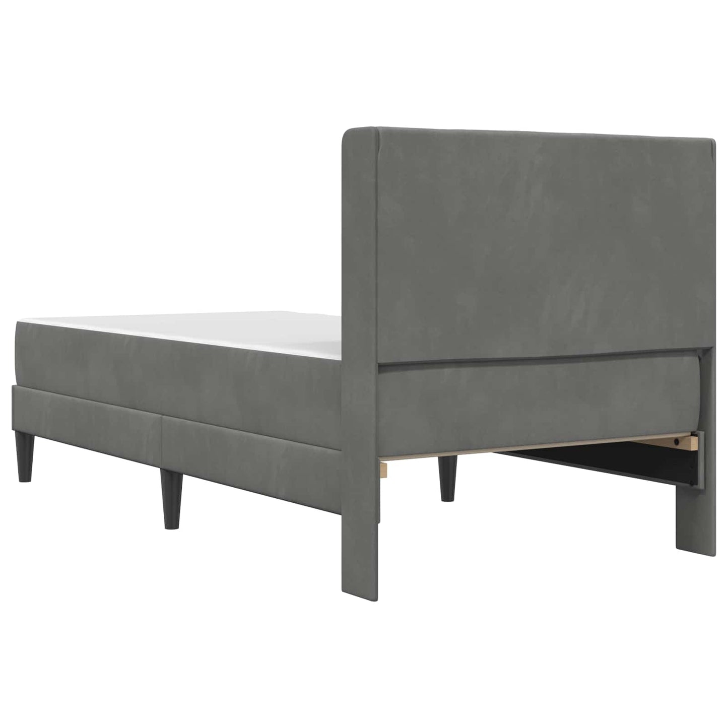 vidaXL Bed Frame with Mattress Dark Grey 90 x 190 cm Velvet