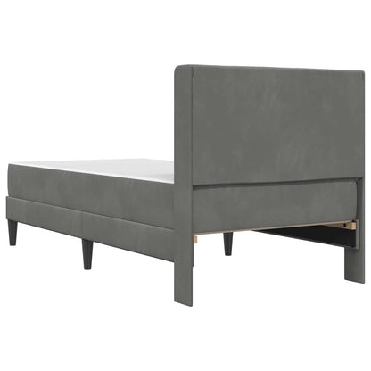 vidaXL Bed Frame with Mattress Dark Grey 90 x 190 cm Velvet