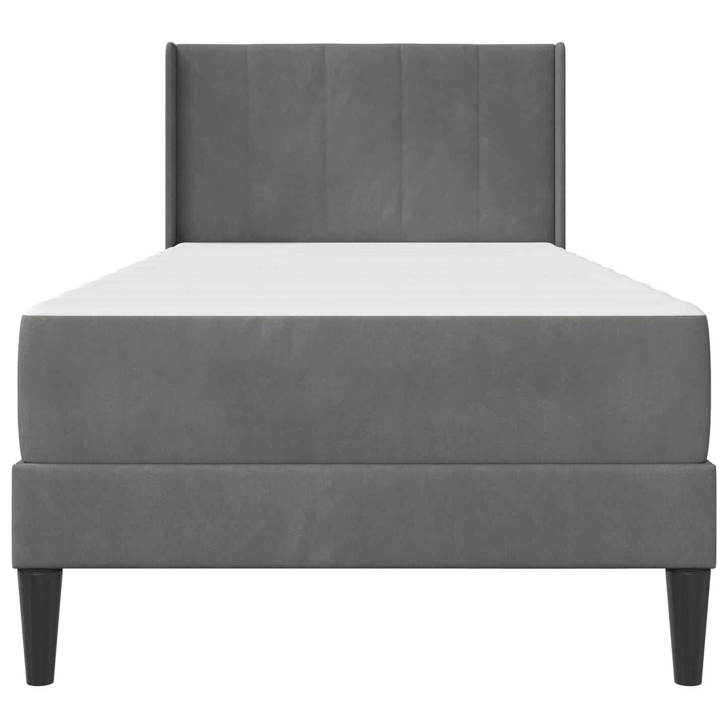 vidaXL Bed Frame with Mattress Dark Grey 90 x 190 cm Velvet