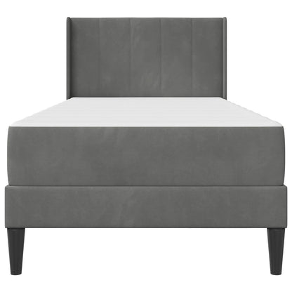 vidaXL Bed Frame with Mattress Dark Grey 90 x 190 cm Velvet