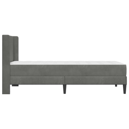 vidaXL Bed Frame with Mattress Dark Grey 90 x 190 cm Velvet