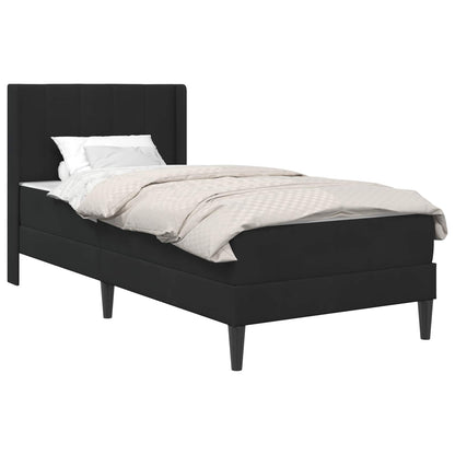 vidaXL Bed Frame with Mattress with Headboard Black 90 x 190 cm Velvet