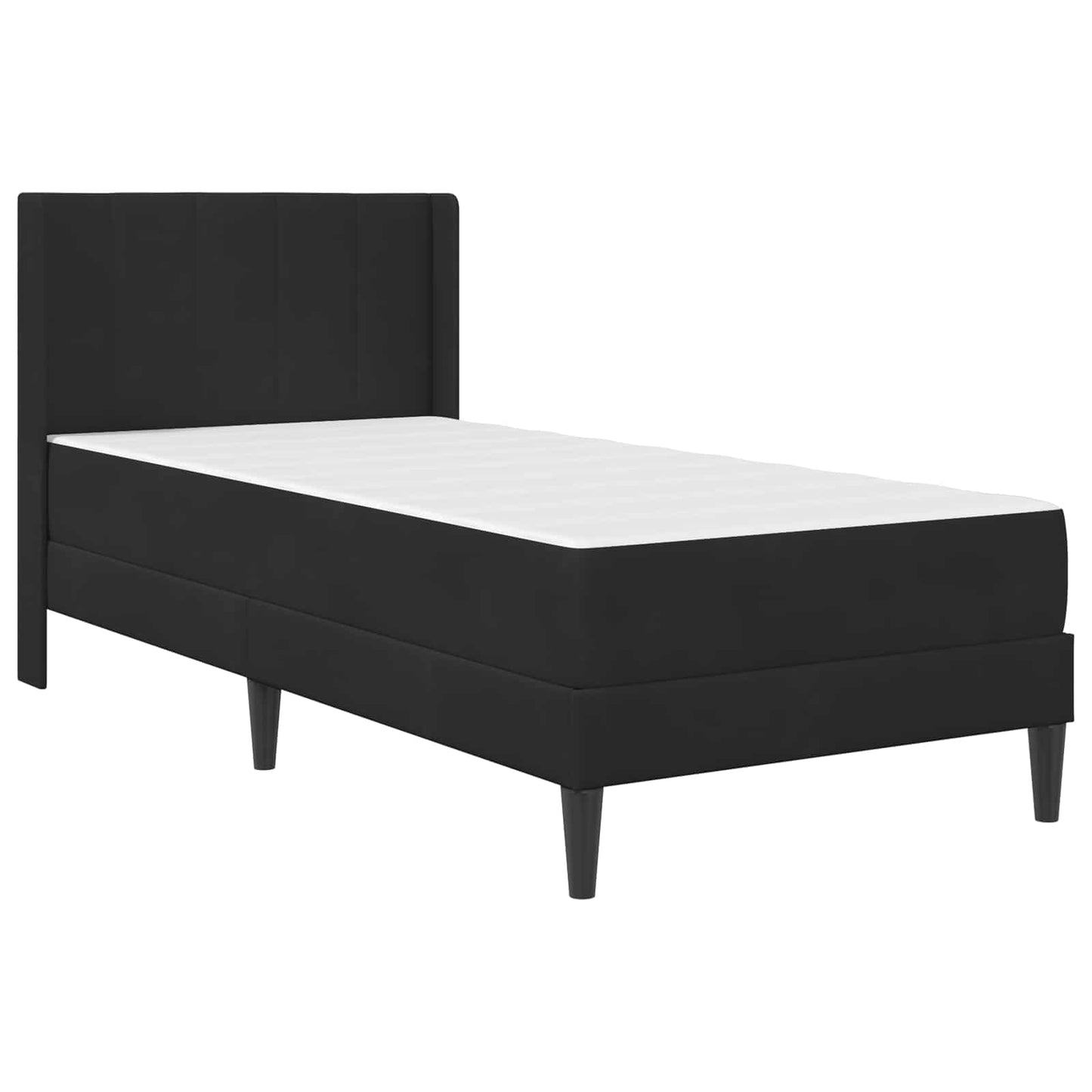 vidaXL Bed Frame with Mattress with Headboard Black 90 x 190 cm Velvet