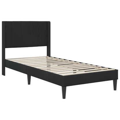 vidaXL Bed Frame with Mattress with Headboard Black 90 x 190 cm Velvet