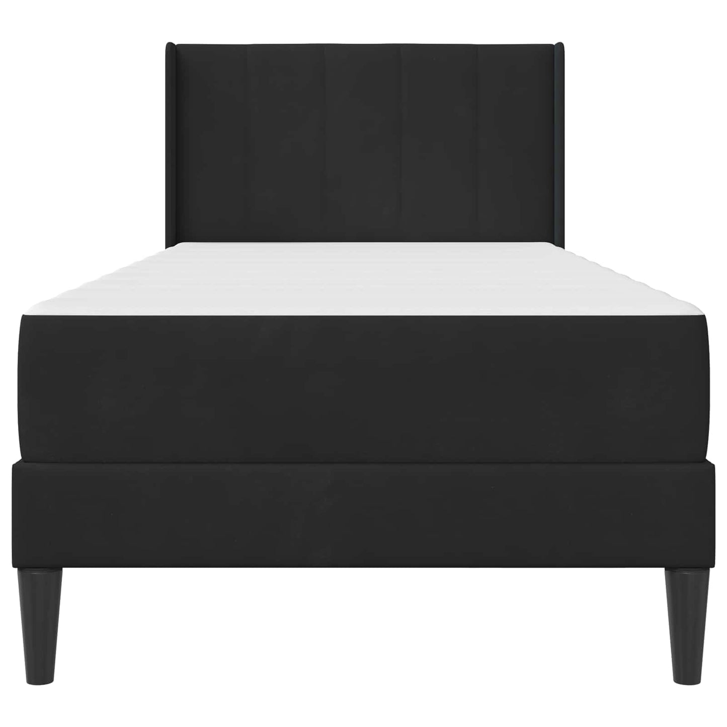 vidaXL Bed Frame with Mattress with Headboard Black 90 x 190 cm Velvet