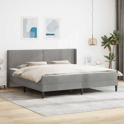 vidaXL Bed Frame with Mattress Light Grey 180 x 200 cm Velvet