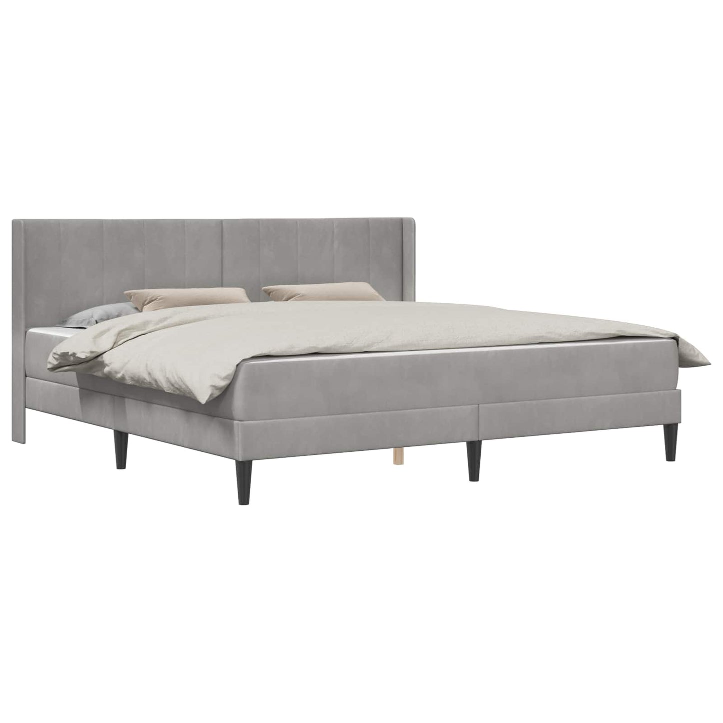 vidaXL Bed Frame with Mattress Light Grey 180 x 200 cm Velvet