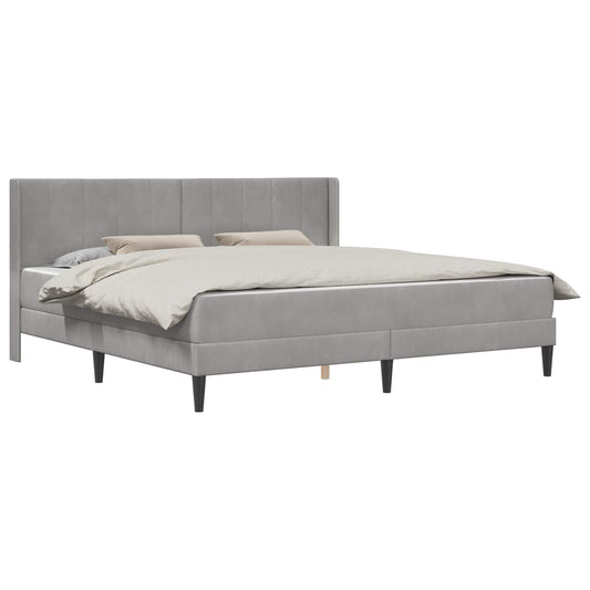 vidaXL Bed Frame with Mattress Light Grey 180 x 200 cm Velvet