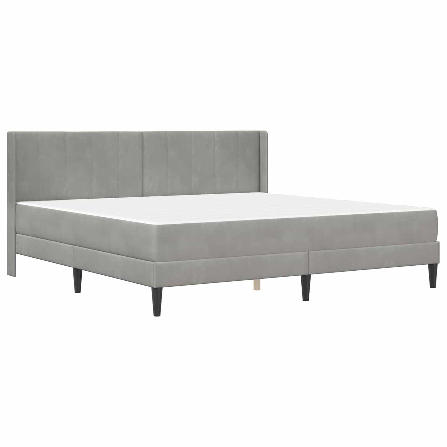 vidaXL Bed Frame with Mattress Light Grey 180 x 200 cm Velvet