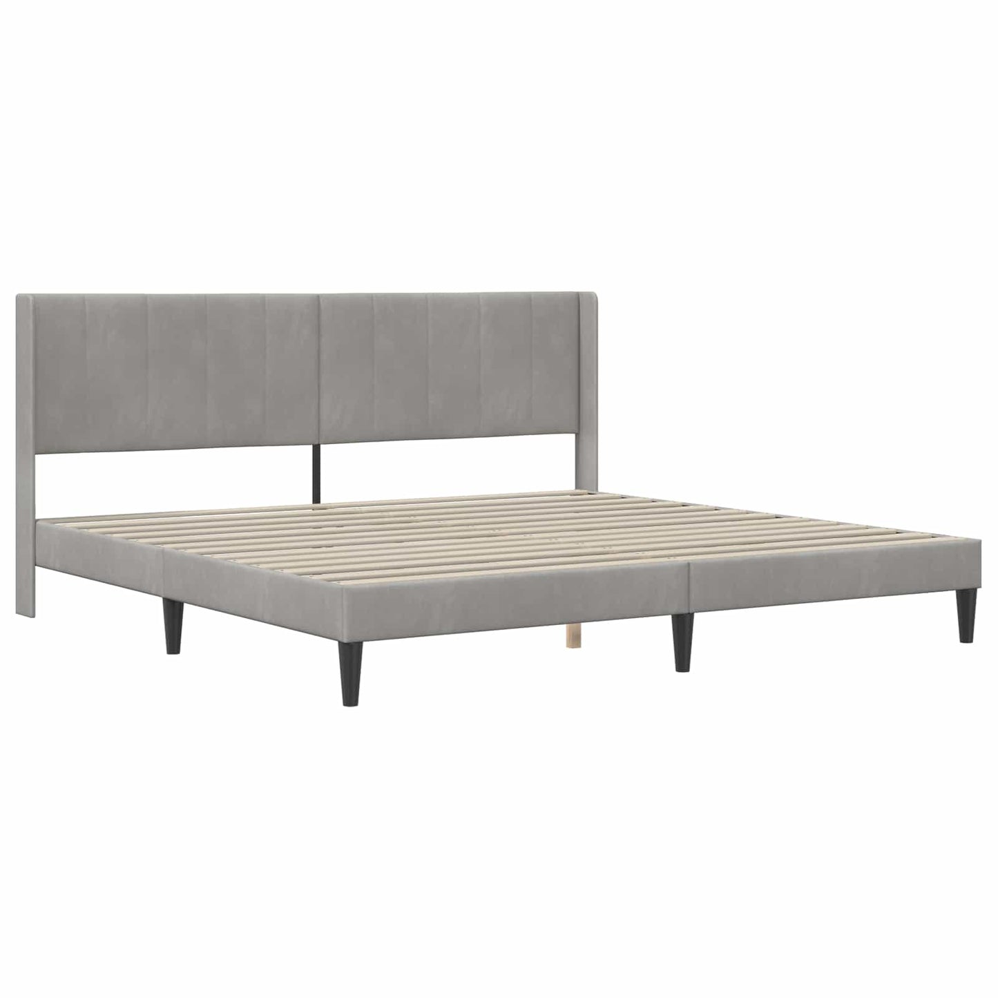 vidaXL Bed Frame with Mattress Light Grey 180 x 200 cm Velvet