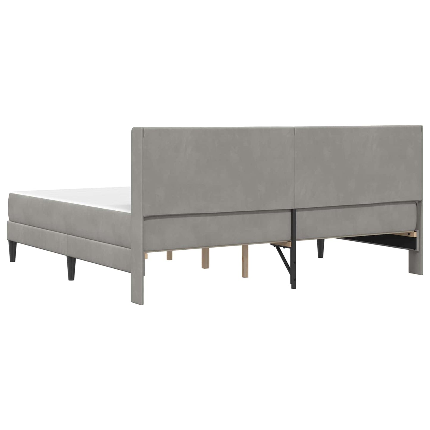 vidaXL Bed Frame with Mattress Light Grey 180 x 200 cm Velvet