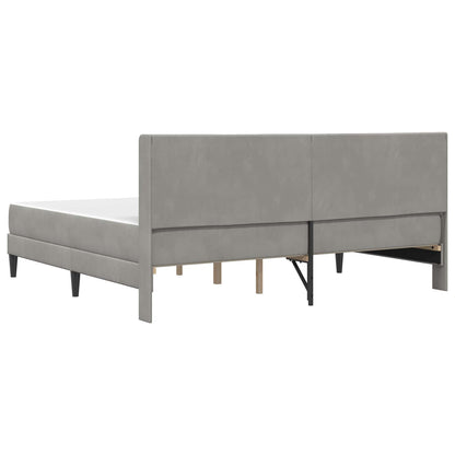 vidaXL Bed Frame with Mattress Light Grey 180 x 200 cm Velvet