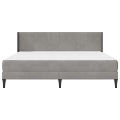 vidaXL Bed Frame with Mattress Light Grey 180 x 200 cm Velvet