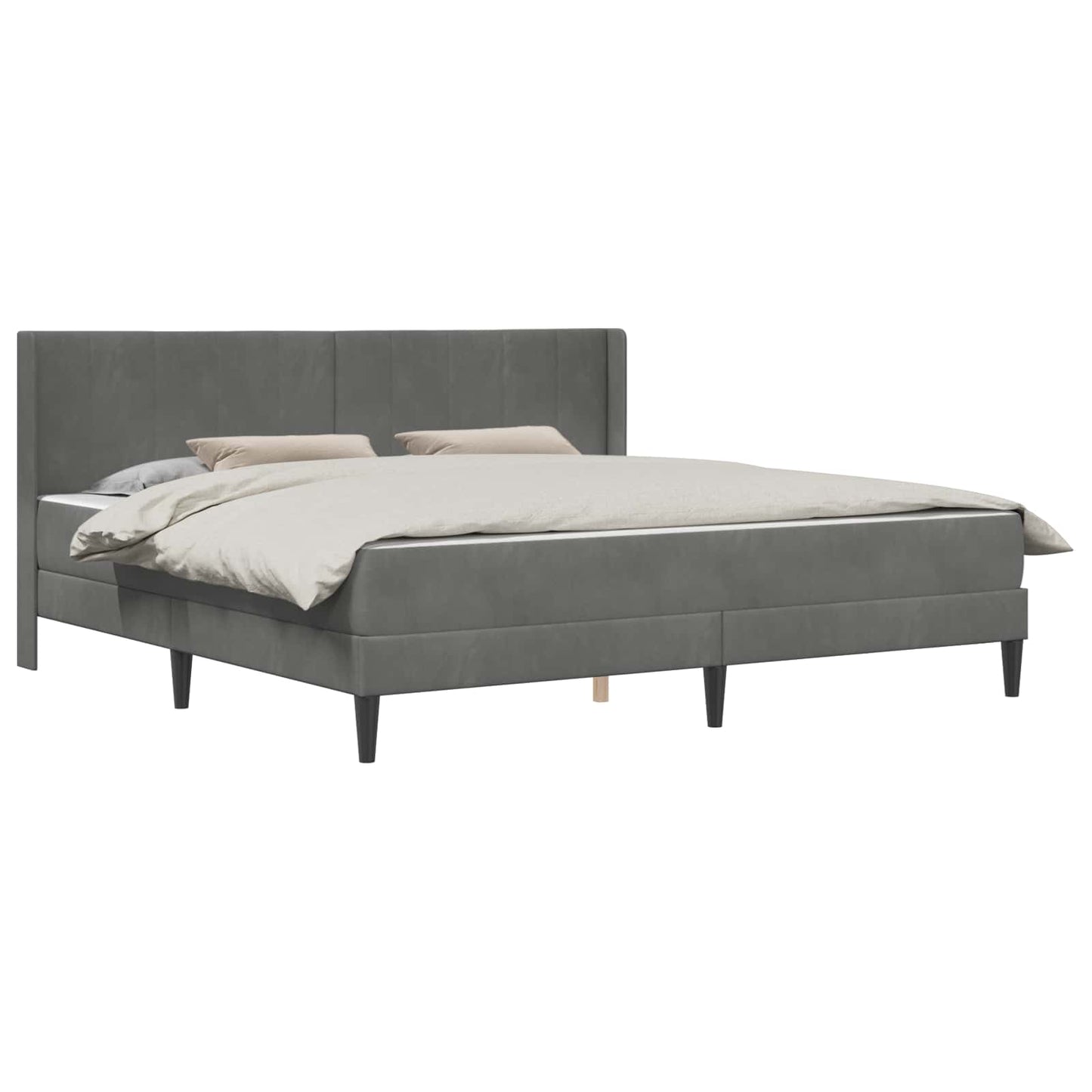 vidaXL Bed Frame with Mattress Dark Grey 180 x 200 cm Velvet