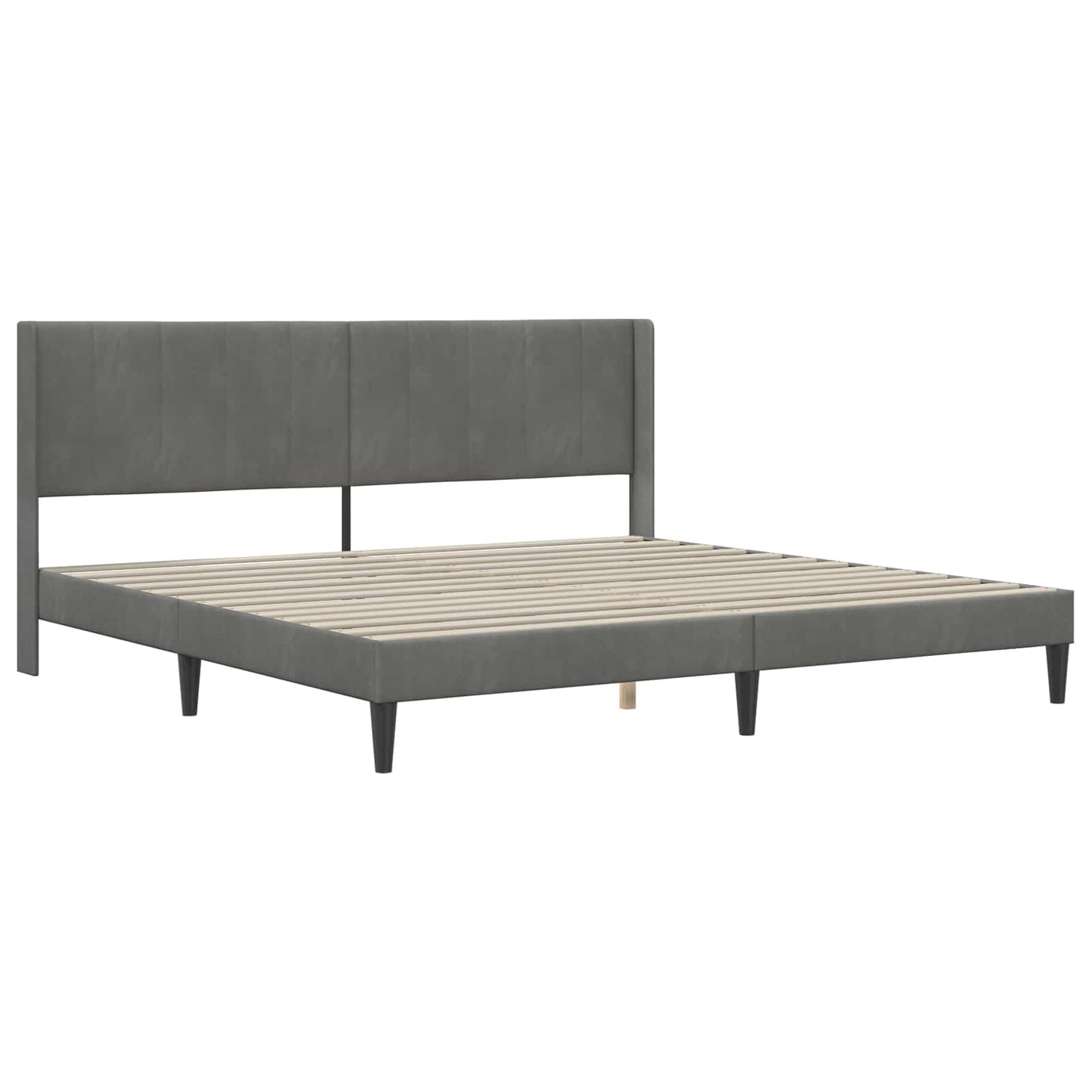 vidaXL Bed Frame with Mattress Dark Grey 180 x 200 cm Velvet