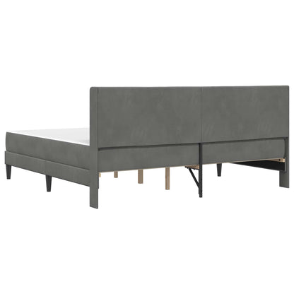 vidaXL Bed Frame with Mattress Dark Grey 180 x 200 cm Velvet