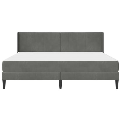 vidaXL Bed Frame with Mattress Dark Grey 180 x 200 cm Velvet