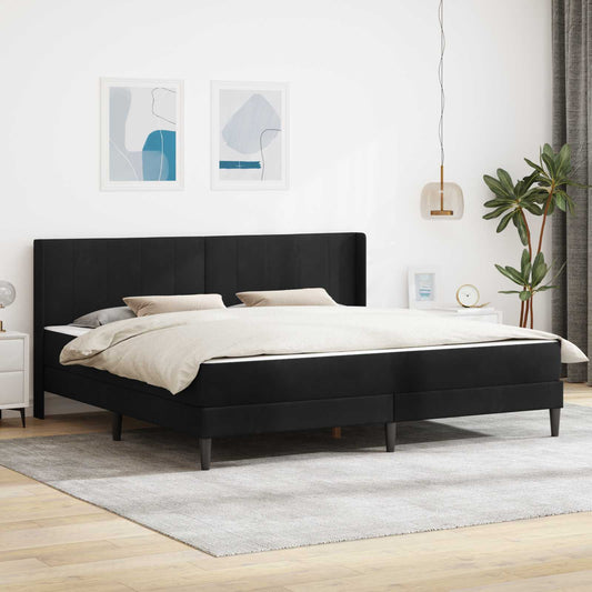vidaXL Bed Frame with Mattress Black 180 x 200 cm Velvet