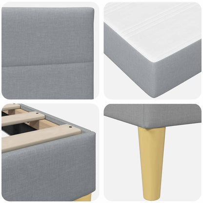 vidaXL Bed Frame with Mattress Light Grey 90 x 190 cm Fabric