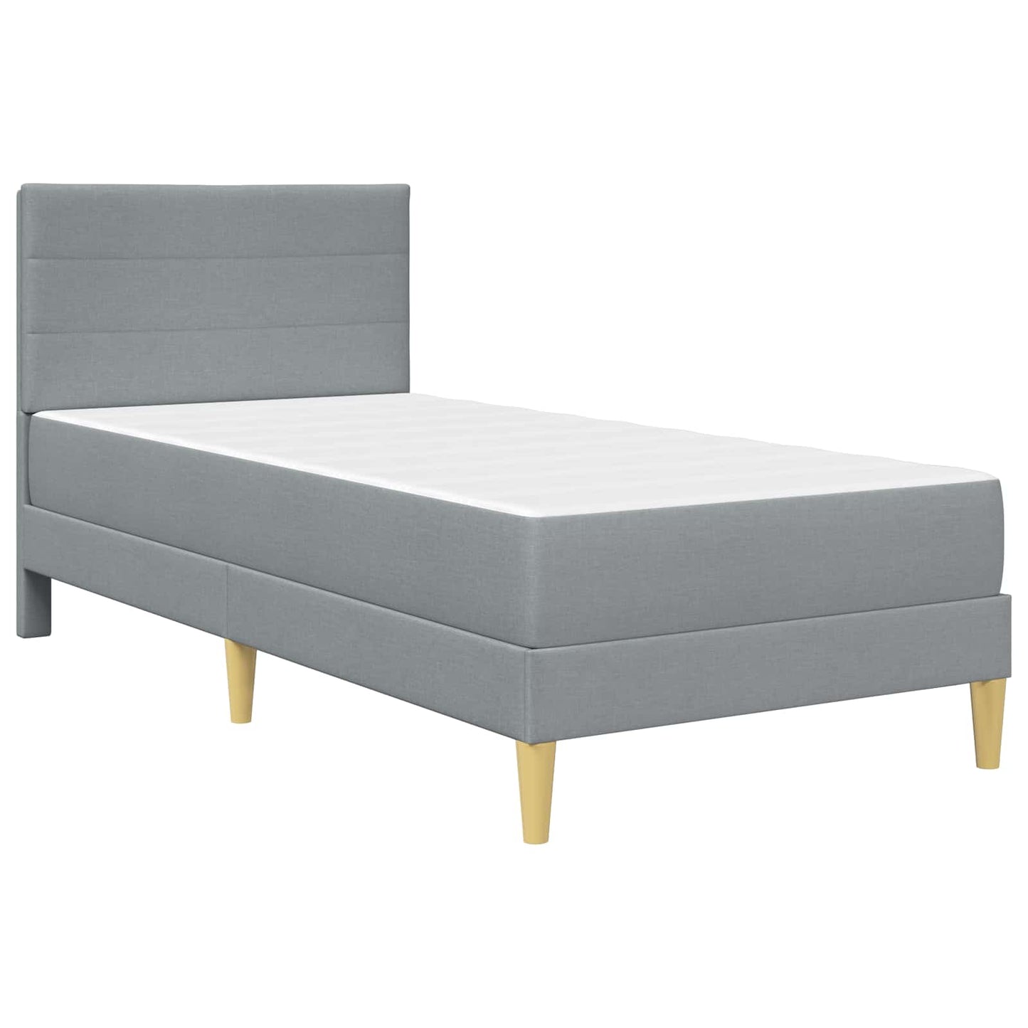 vidaXL Bed Frame with Mattress Light Grey 90 x 190 cm Fabric