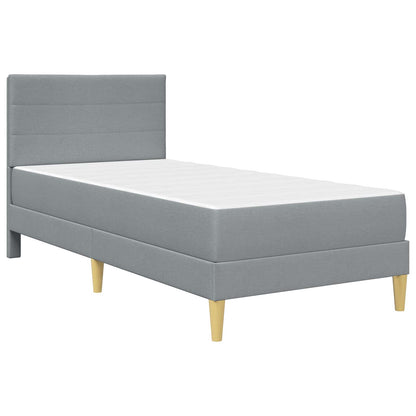 vidaXL Bed Frame with Mattress Light Grey 90 x 190 cm Fabric