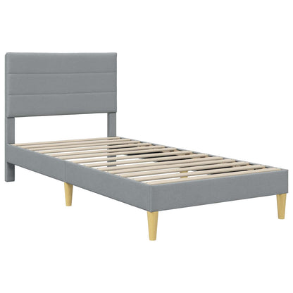 vidaXL Bed Frame with Mattress Light Grey 90 x 190 cm Fabric