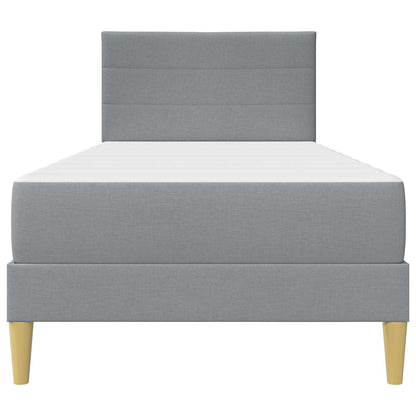 vidaXL Bed Frame with Mattress Light Grey 90 x 190 cm Fabric